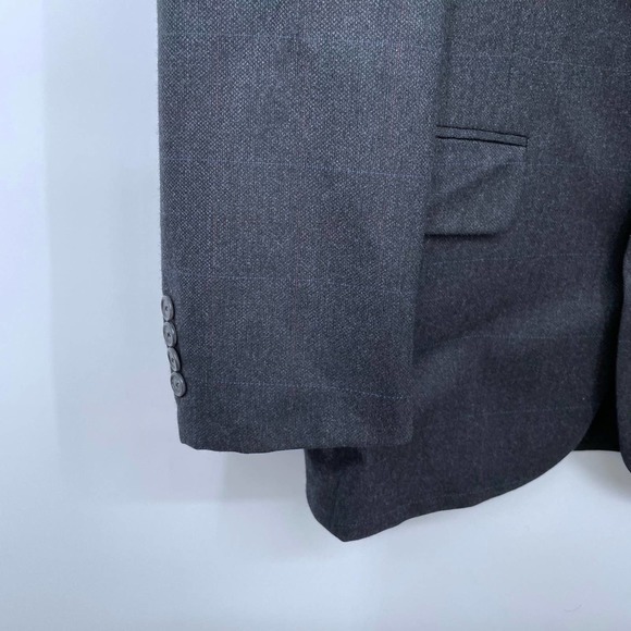 Burberry's Charcoal Gray Big Plaid 2-Button Suit Jacket & Pants Combo 40L - Picture 7 of 12